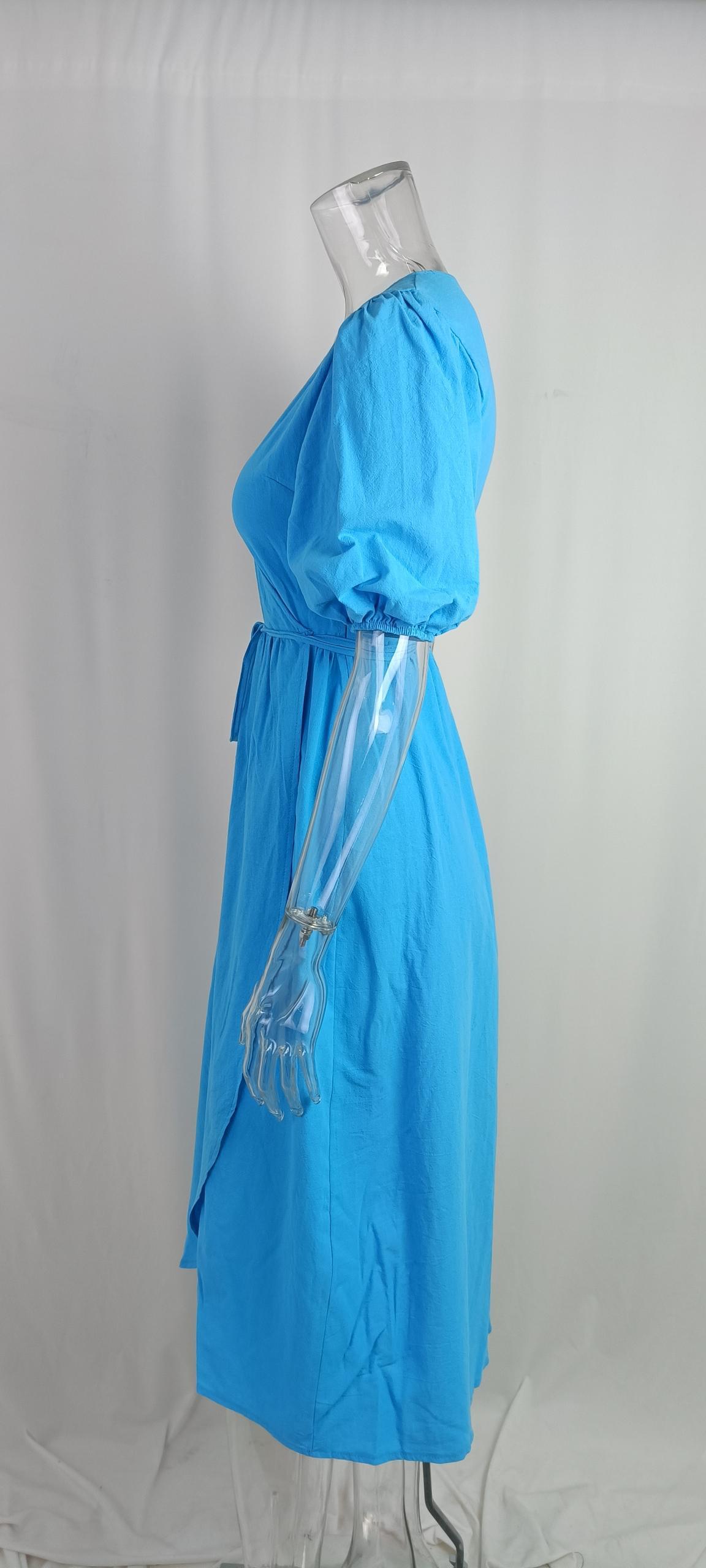 Elegant Solid Color Pleated Dress