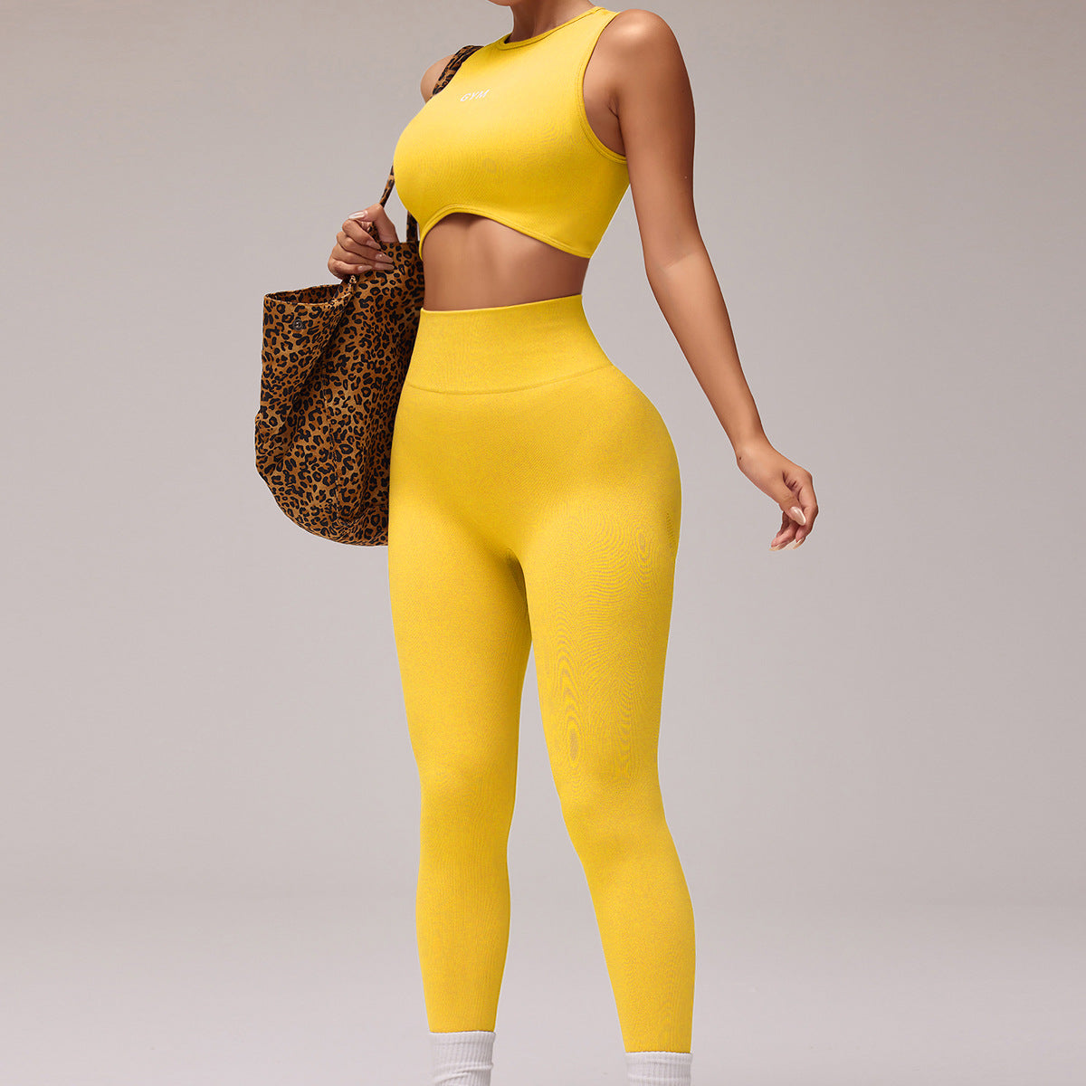 M Chic Boutique yoga top and pants set, activewear for women, featuring a fitted yoga top and matching leggings.
