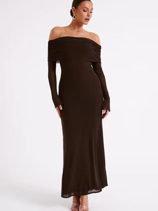 Off-neck Backless Socialite Dress