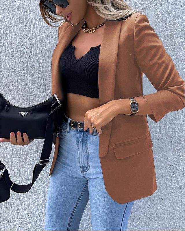 Solid Color Waistcoat Wide-leg Pants Suit
