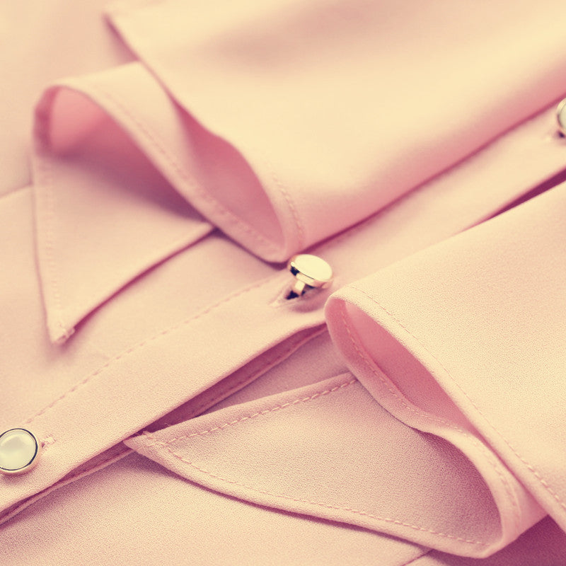 Solid Color Chiffon Blouse