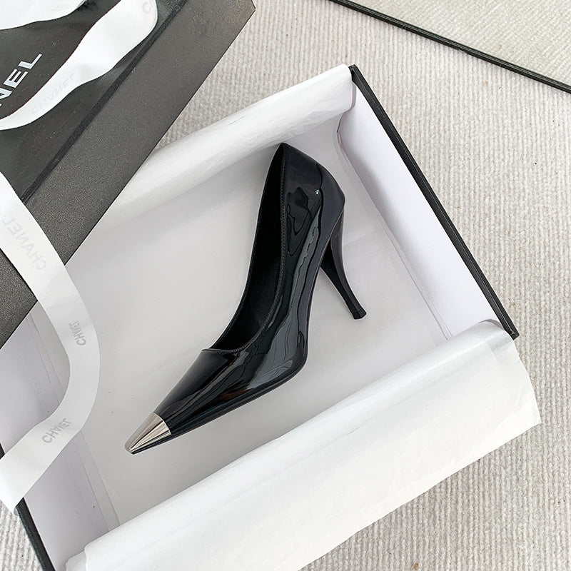 Metal Rear Empty Ankle-strap High Heels