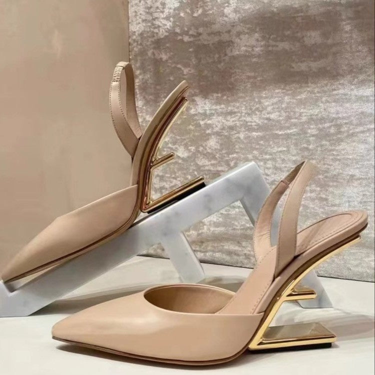Solid Color Pointed Toe Heel