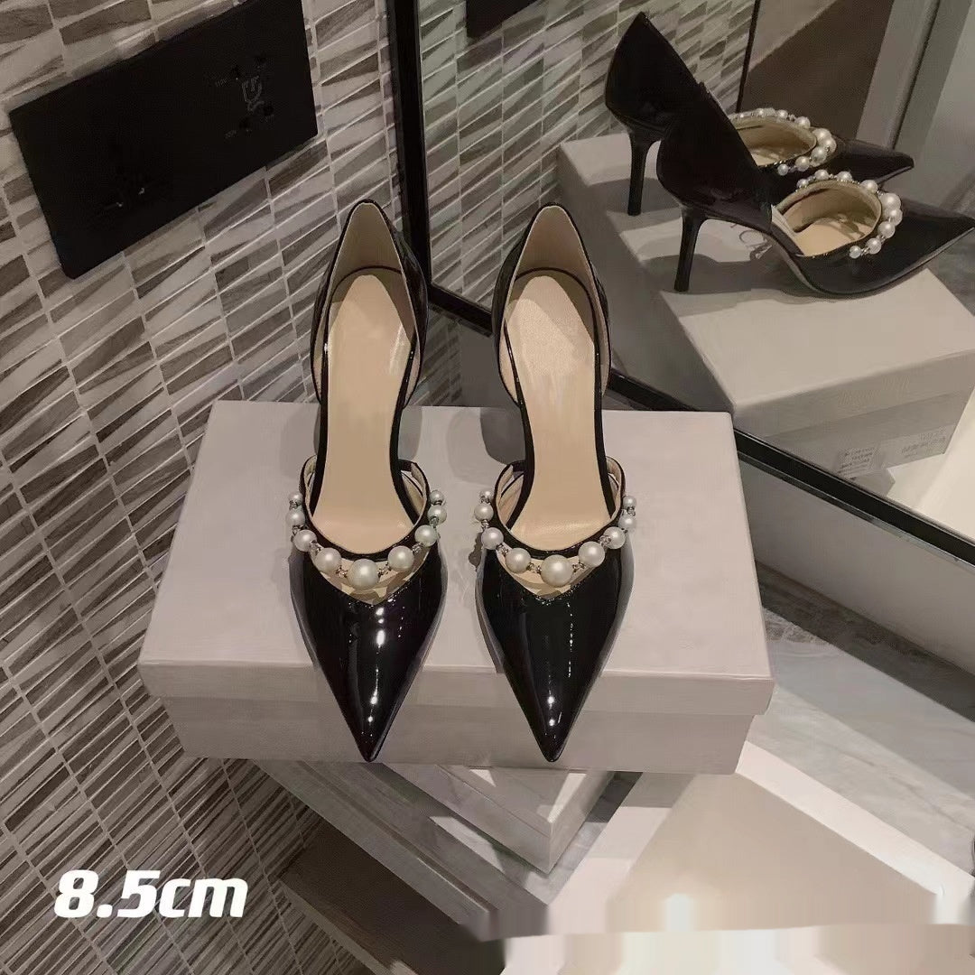 Pointed Patent Leather High Heels