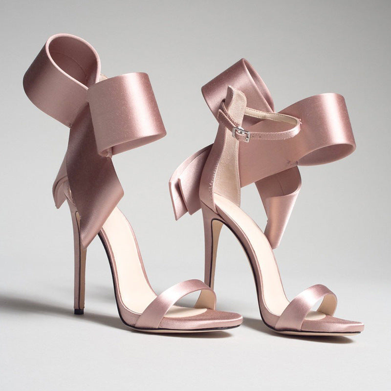 Oversized Bow Ankle-strap High Heel