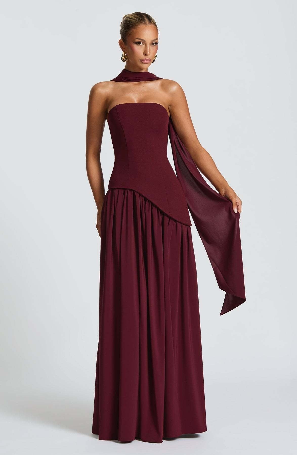Pure Color Split Backless Elegant Dress