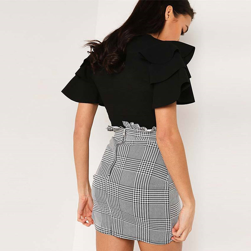 Ruffled high waist skirt