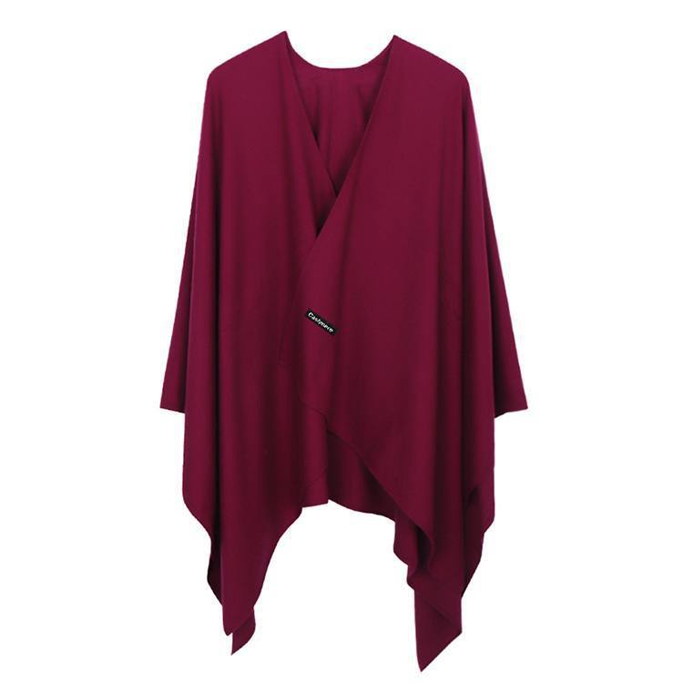 Solid Cashmere cloak shawl