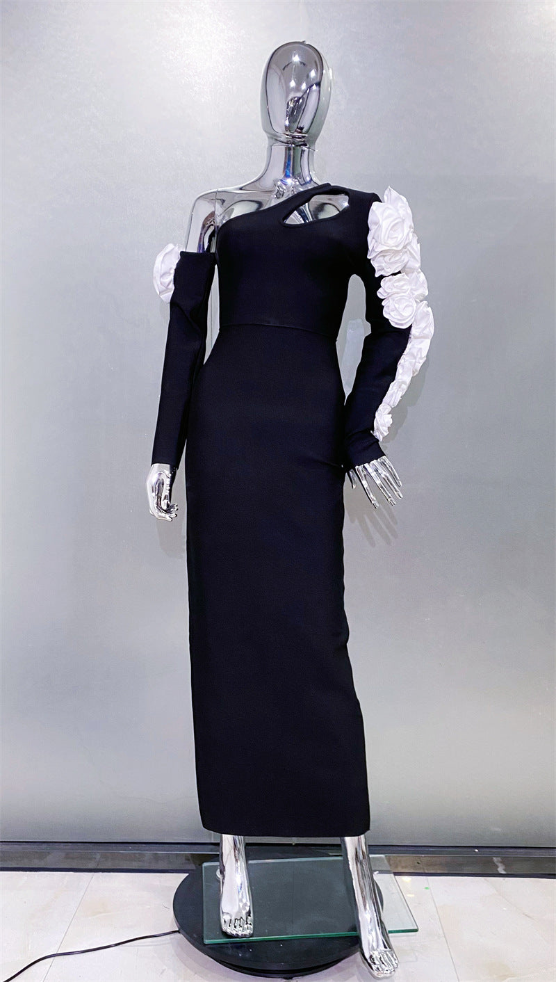 Three-dimensional White Flower Dress