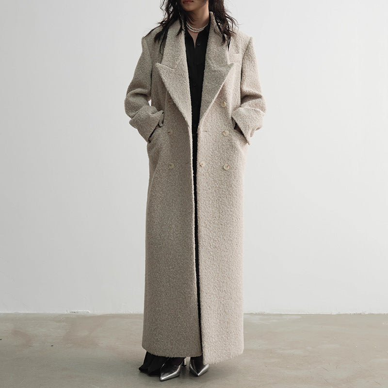 Woolen Elegant Double-breasted Coat