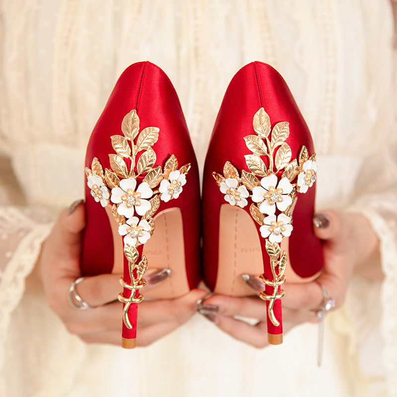 Pointed Toe Satin Pumps
