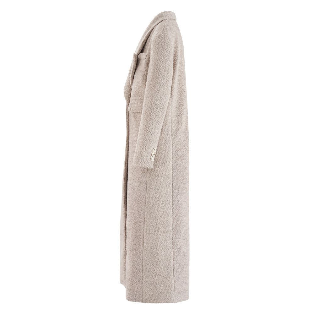 Woolen Elegant Double-breasted Coat