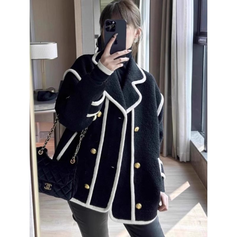 Loose Classic Style Retro Fleece Coat