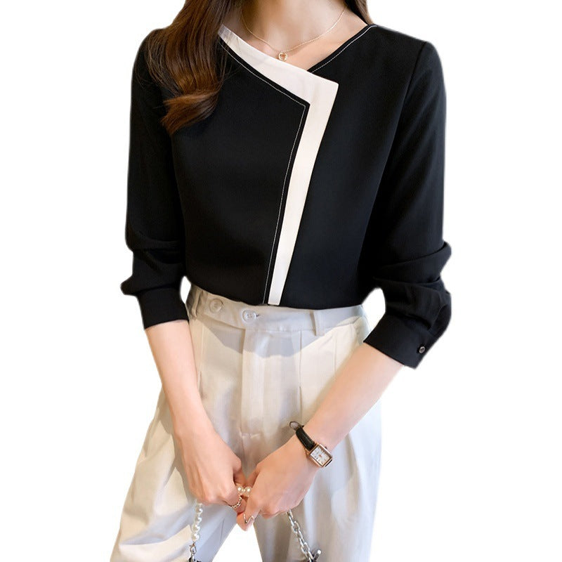 Loose Long-sleeved Chiffon Blouse
