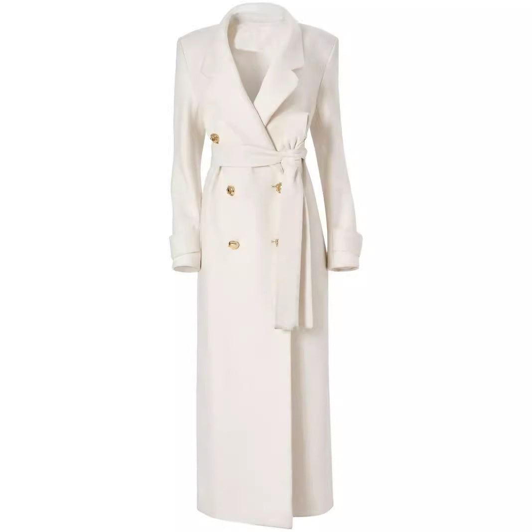 Lace Up Slim Fit Overcoat