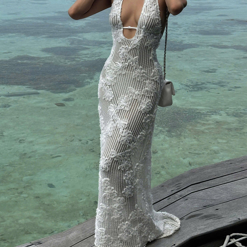 Summer Tube Top Jacquard Dress