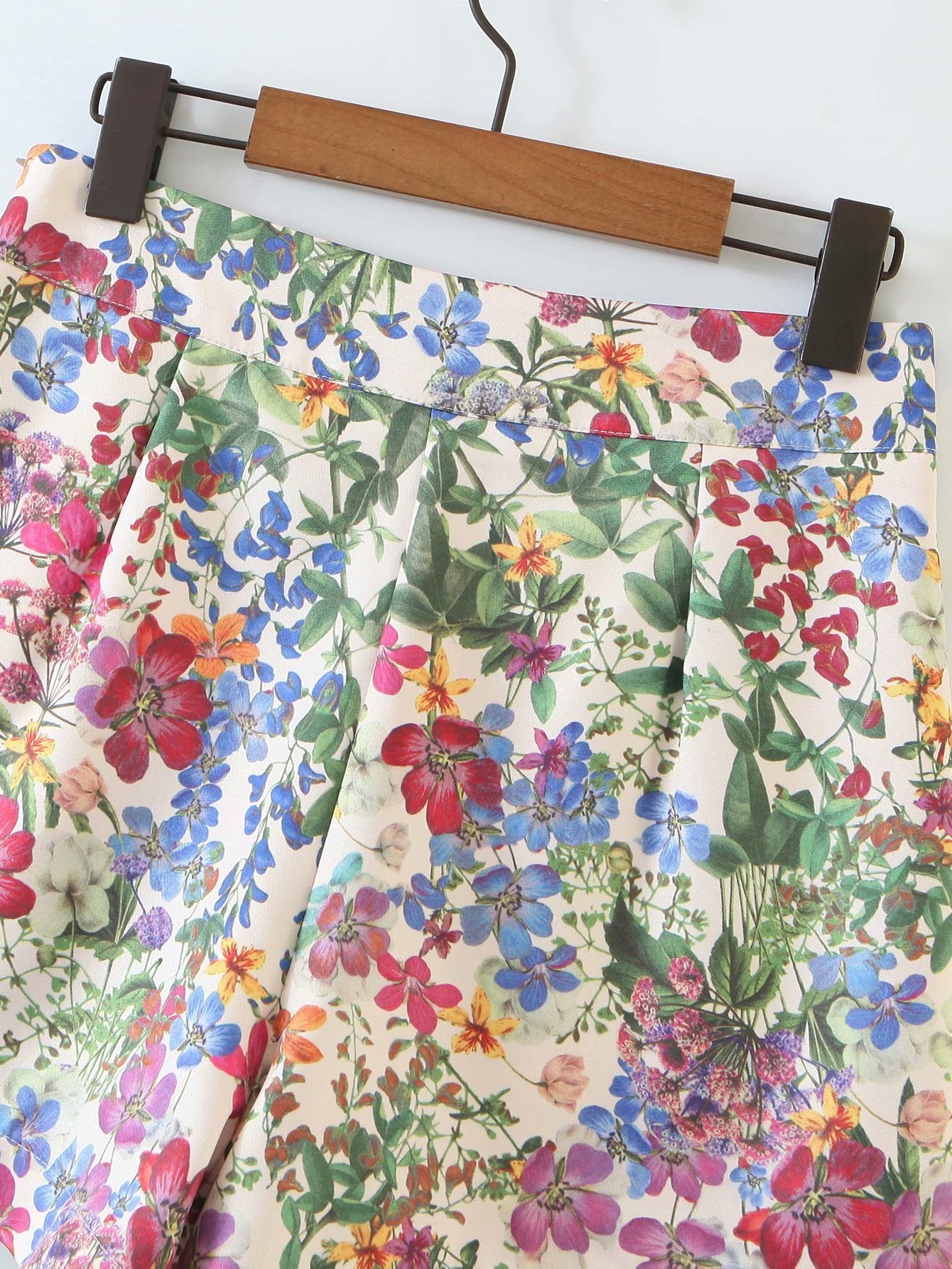 High waist floral print wide-leg shorts