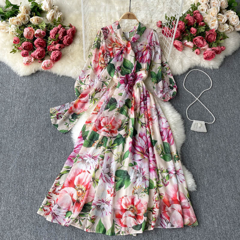 Tie-neck Bow Collar Socialite Dress