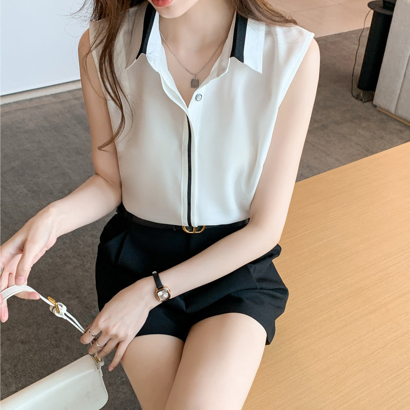 Sleeveless Chiffon Top