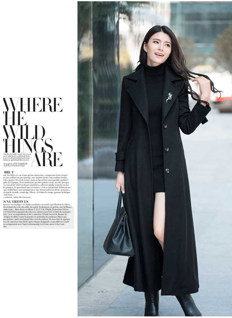 Wool Slim-fit Hepburn Style Overcoat
