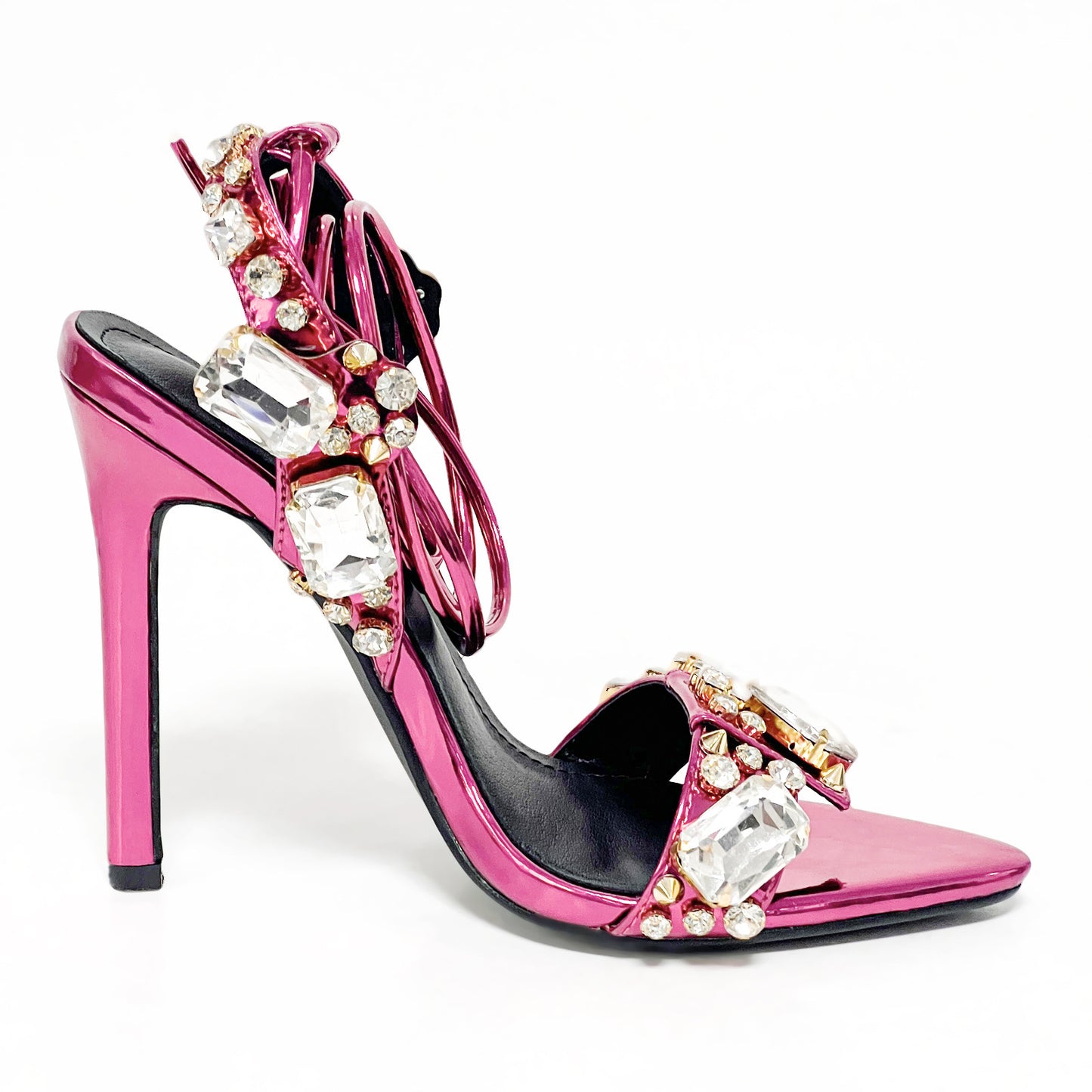Rivet Rhinestone Stiletto Heels