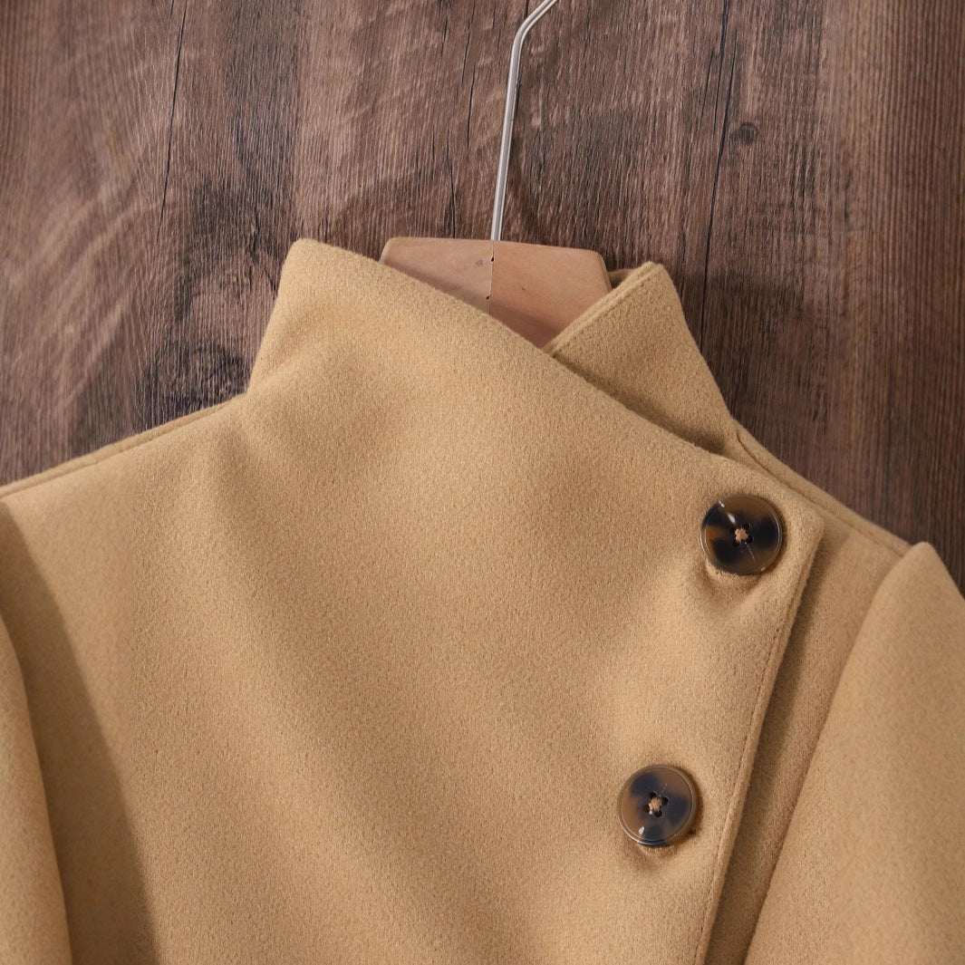 Lapel Bow Lace-up Knitted