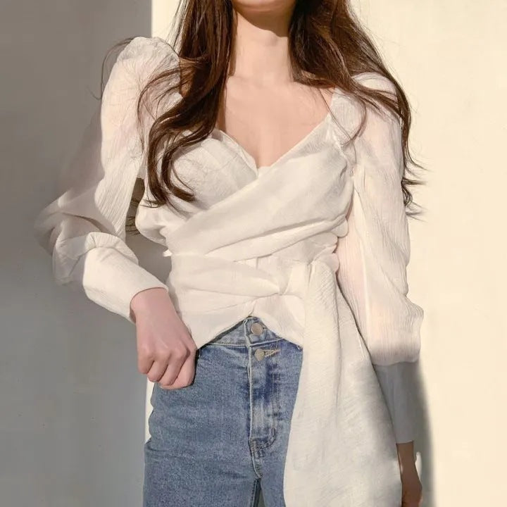 Off shoulder Chiffon Blouse