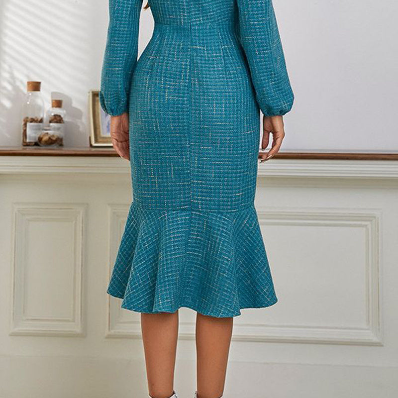 Knitted French Socialite Long Sleeve Dress