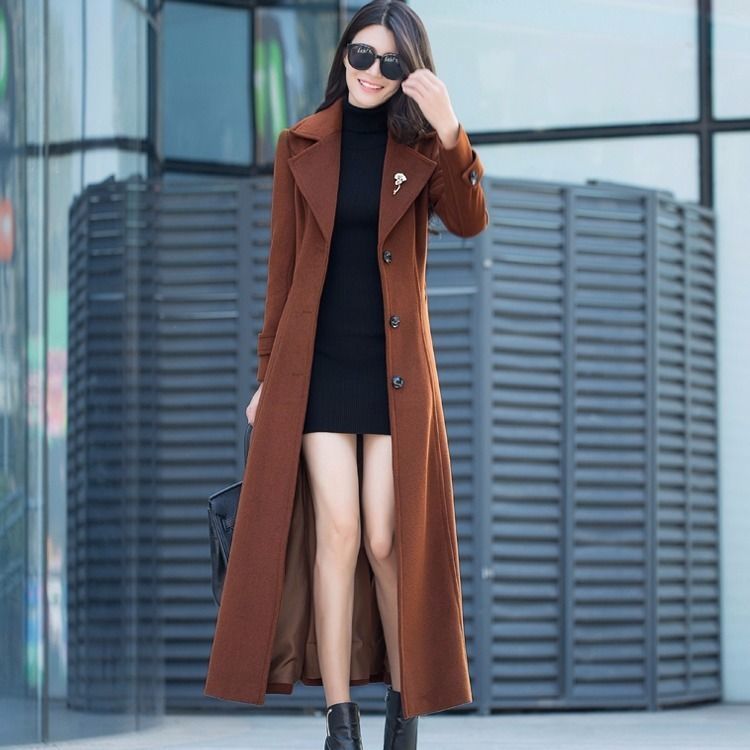 Wool Slim-fit Hepburn Style Overcoat
