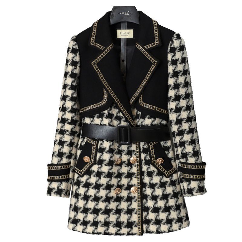 Winter New Double-breasted Socialite Style Woolen Coat