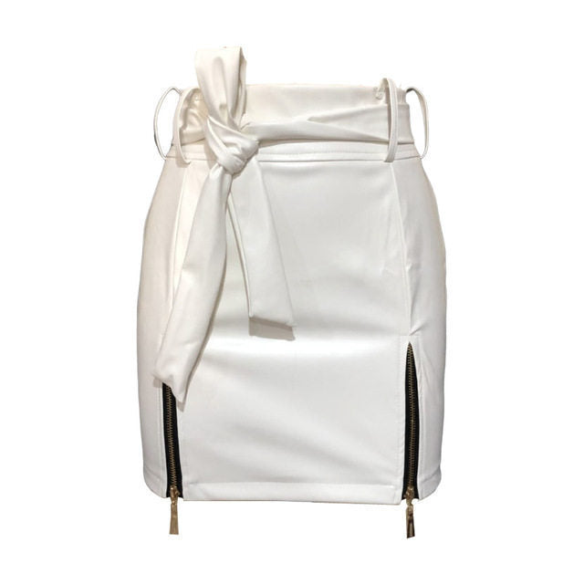 PU Leather Ladies Short Mini Skirt