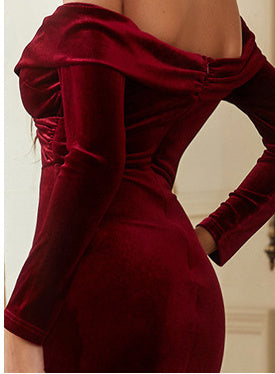 Fashion Velvet Elegant Dress