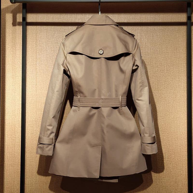 Front British Double Breasted Trench Coat