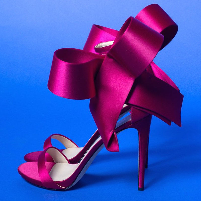 Oversized Bow Ankle-strap High Heel