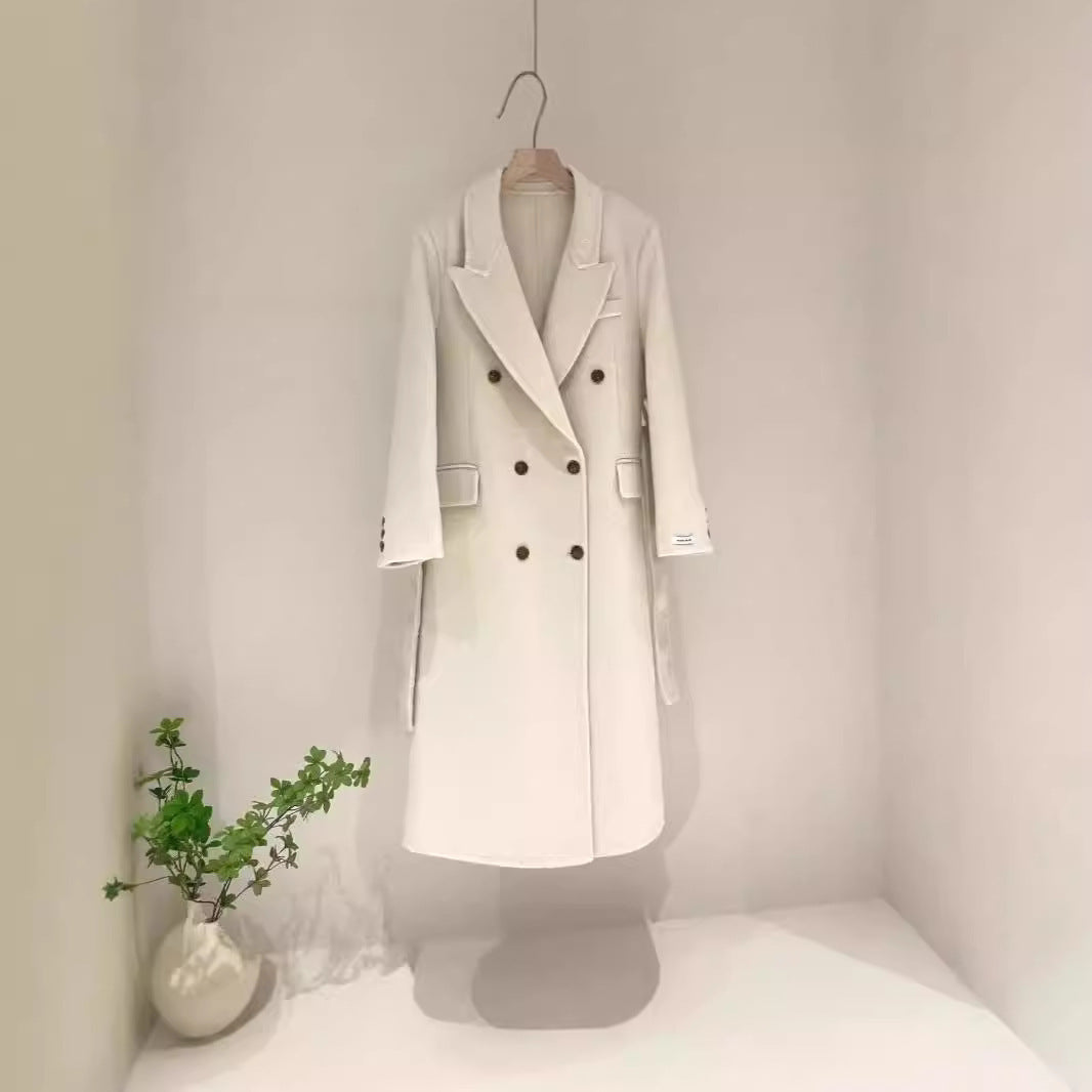Shoulder Double-sided Wool Overcoat