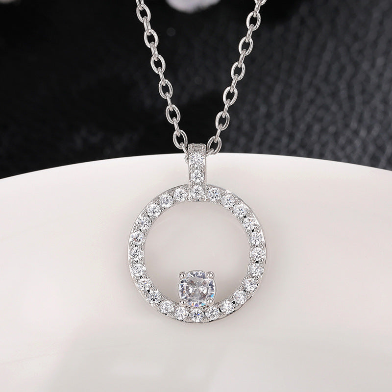 Simple Openwork Circle Set Light Luxury High-grade Socialite Cold Style Earrings Necklace