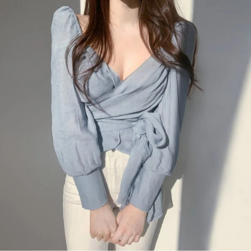 Off shoulder Chiffon Blouse