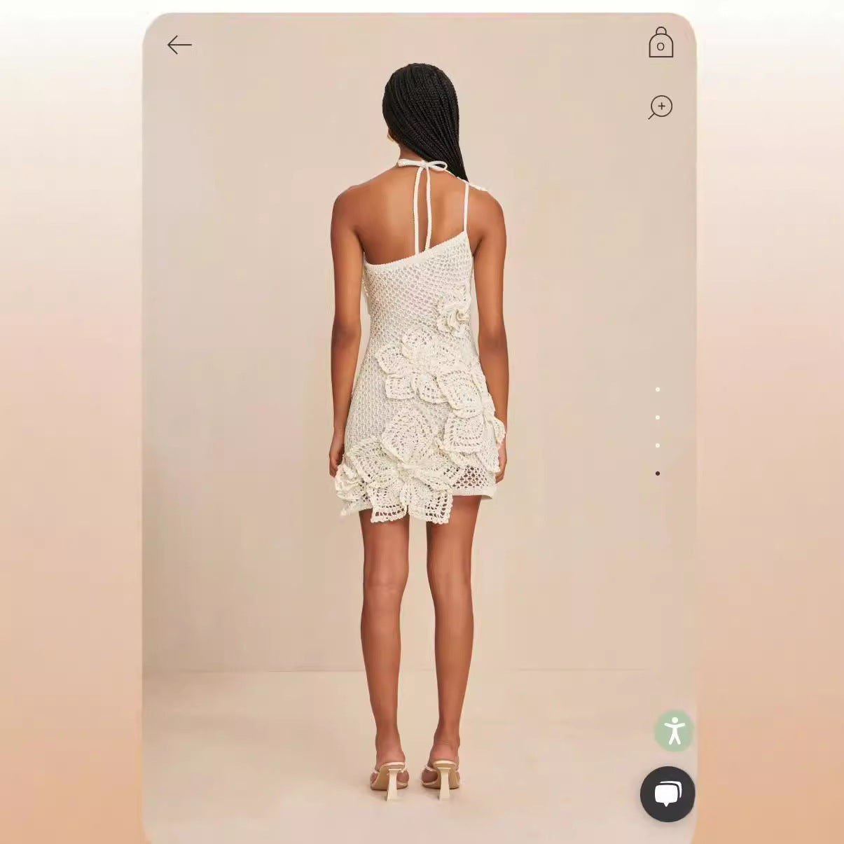 Three-dimensional Vacation Style Flower Dress