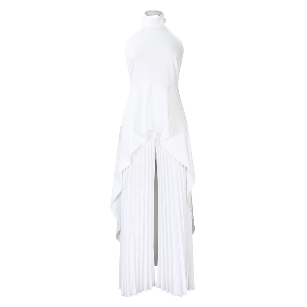 Fashion Casual Set Socialite Backless Top Wide-leg Trousers