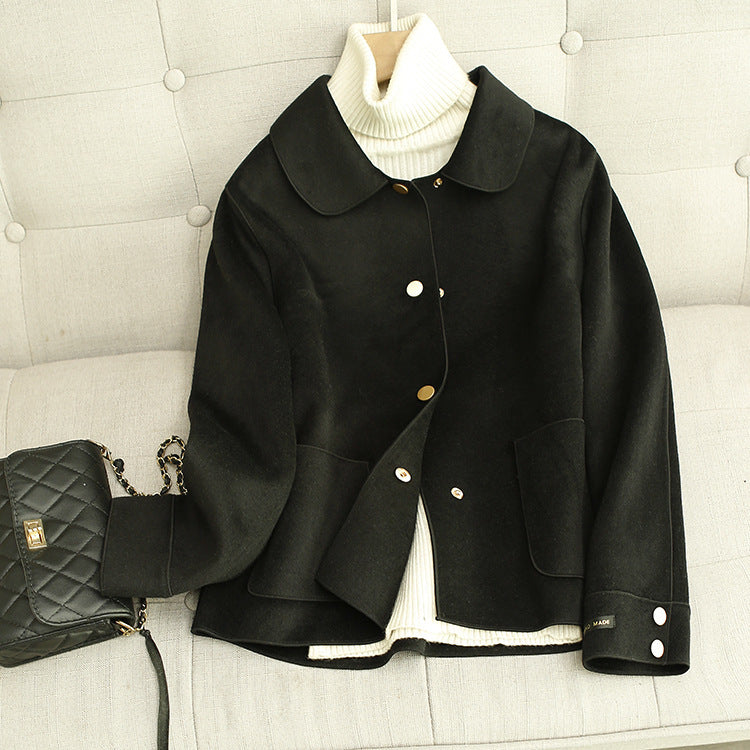 Solid Woolen Coat