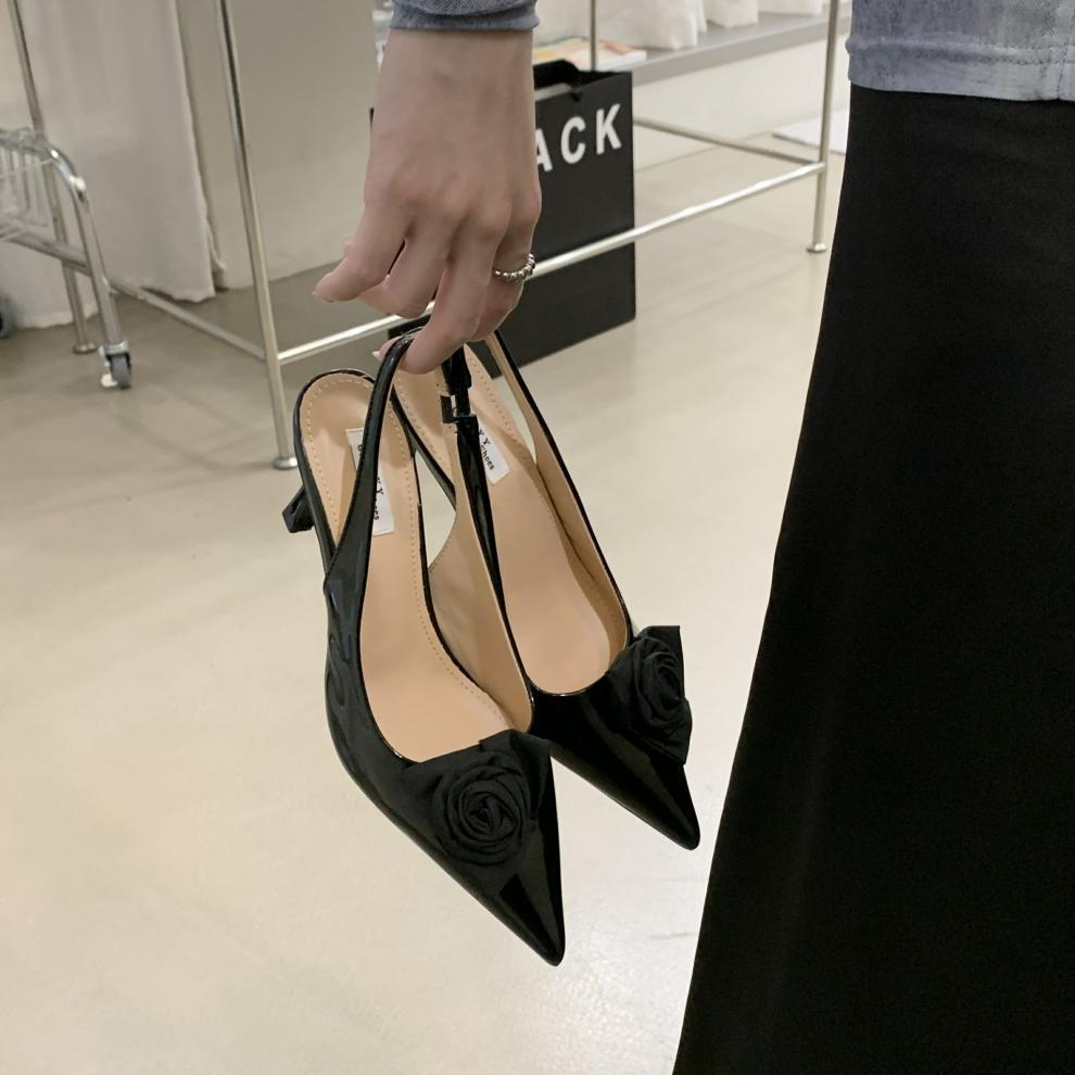 Flower High Heel Pointed Toe Shoes