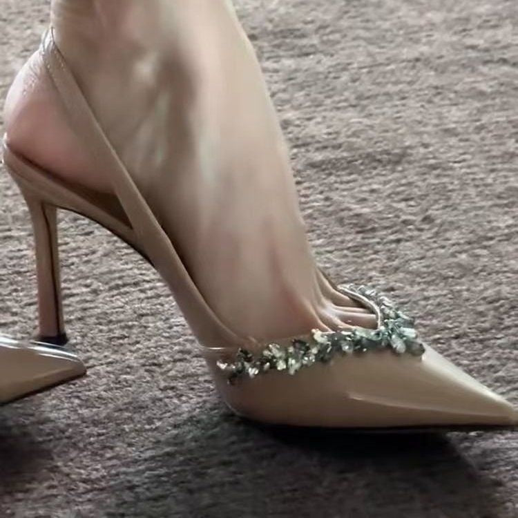 Pointed Rhinstone Sandals