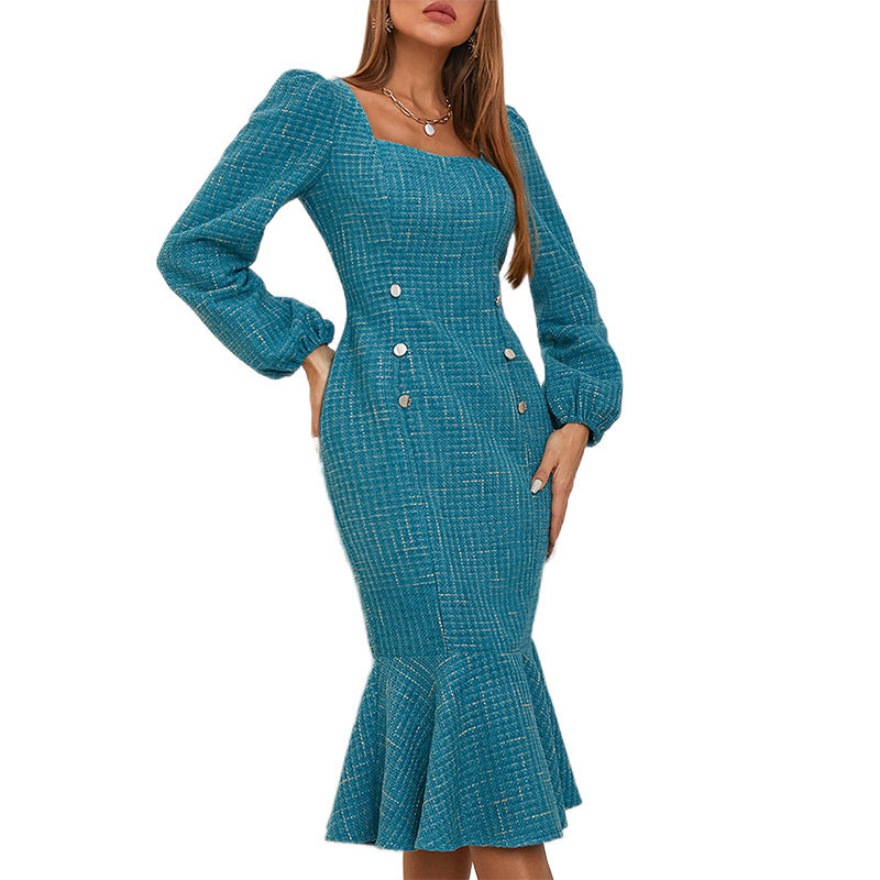 Knitted French Socialite Long Sleeve Dress