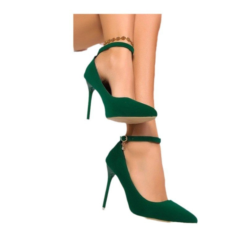 Pointed Toe Buckle High Heels