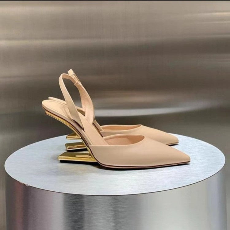 Solid Color Pointed Toe Heel
