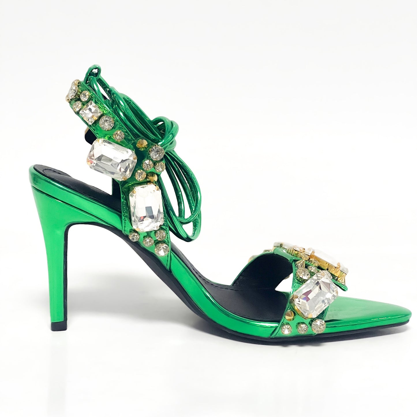 Rivet Rhinestone Stiletto Heels