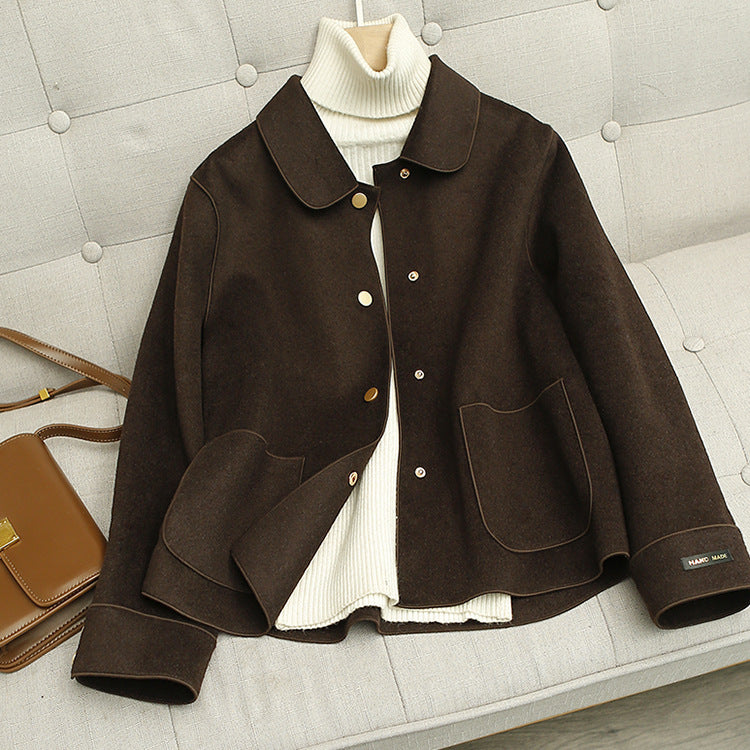 Solid Woolen Coat