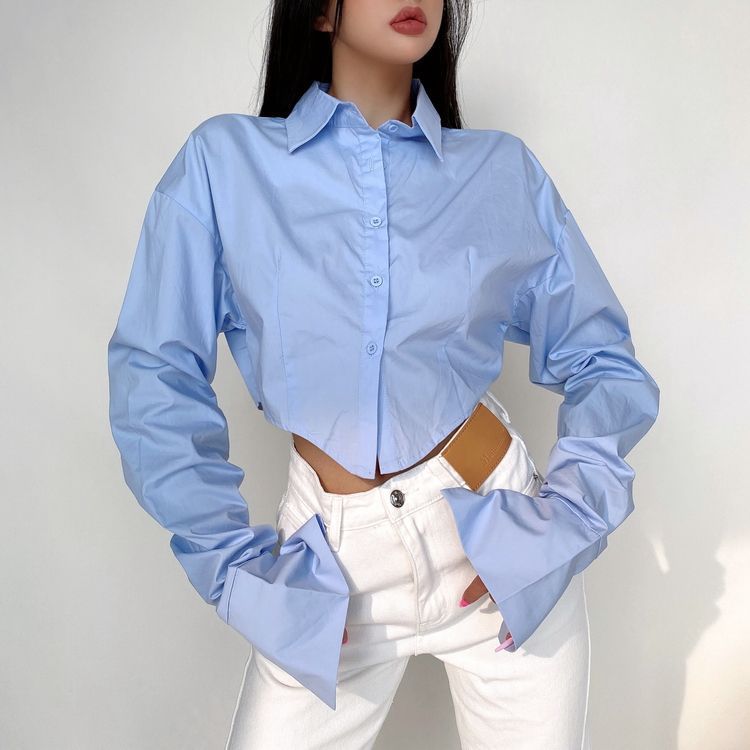 Niche Lapel Long Sleeve Blouse