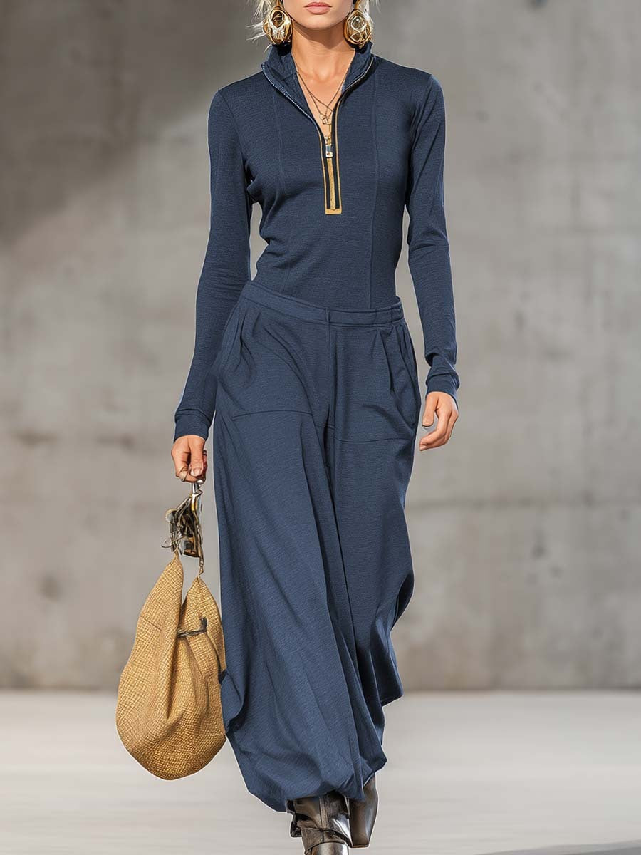 Top Wide LegTrousers Two-piece Set