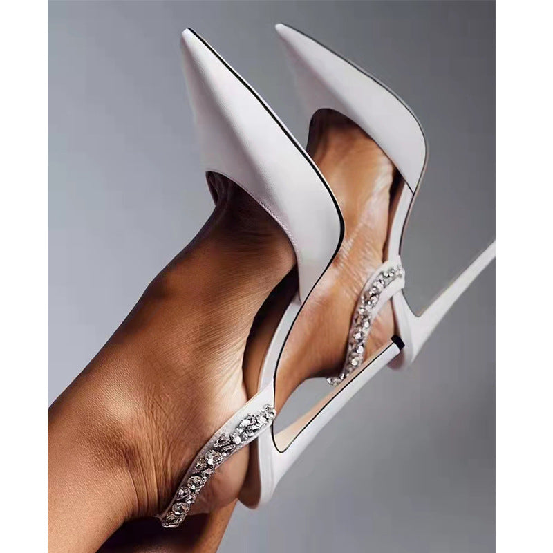 Rhinestone Pointed High Heel
